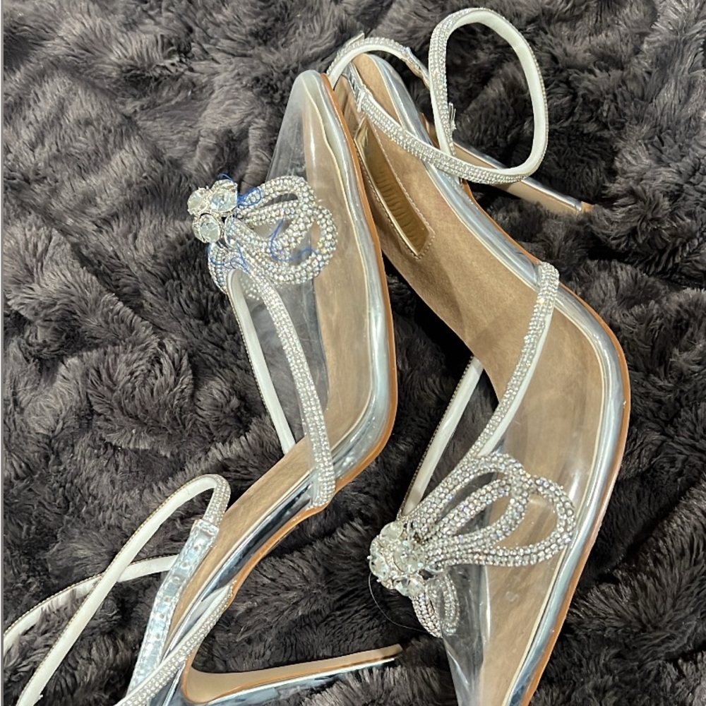Elegant Clear Stiletto Heels with Rhinestone Accents